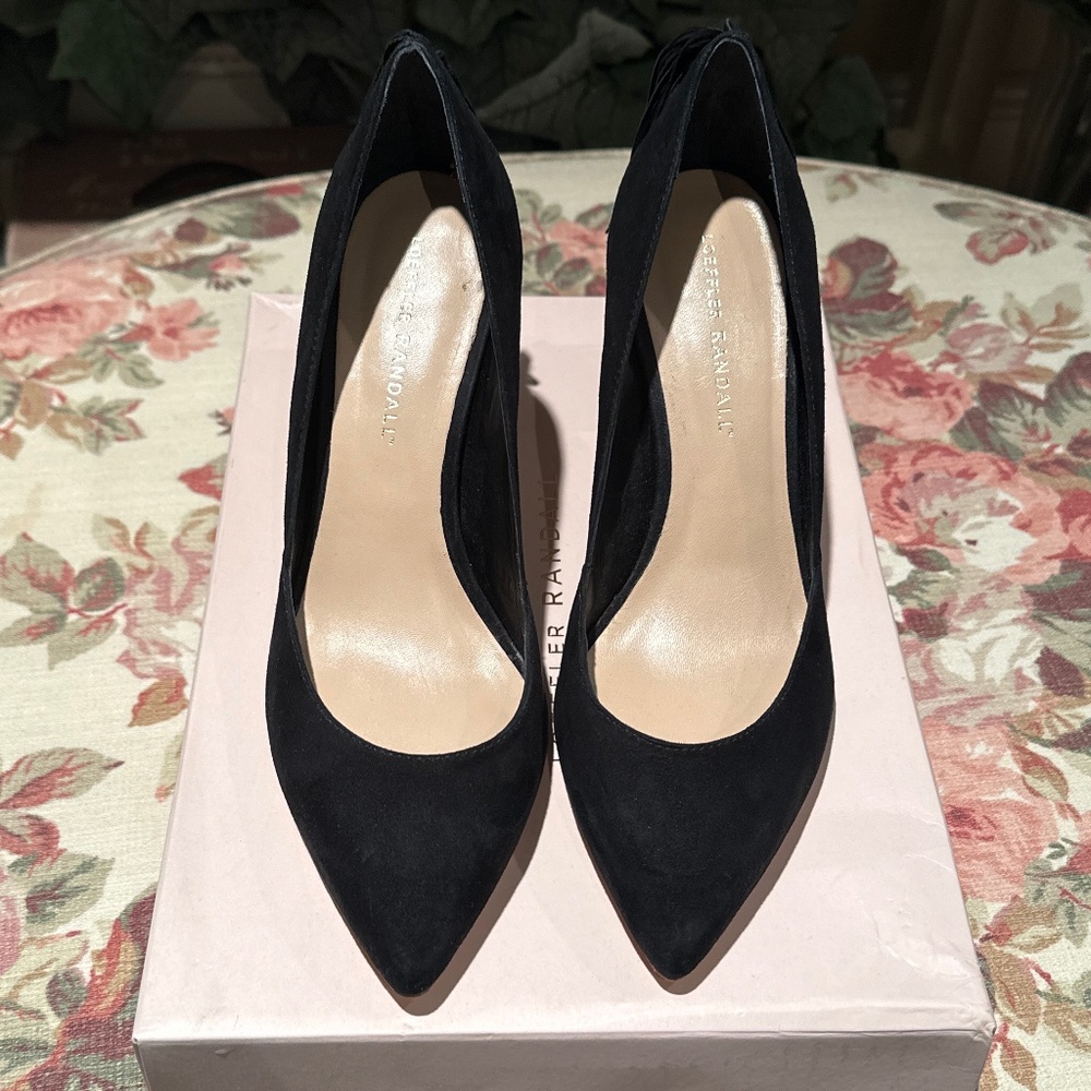 Loeffler Randall Pari Suede Black Fringe Heels